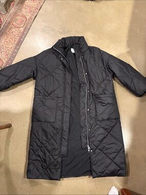 H&M Black Long Quilted Puffer Coat